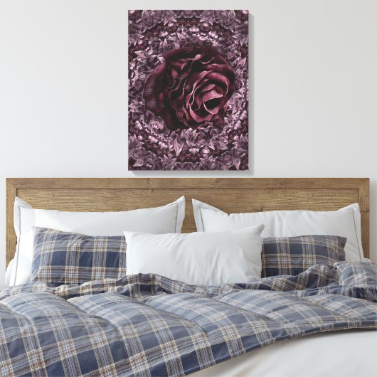 Rose Mandala Leinwanddruck (Insitu (Schlafzimmer))