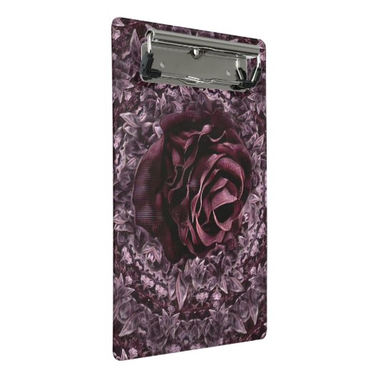 Rose Mandala Mini Klemmbrett (Schrägansicht)