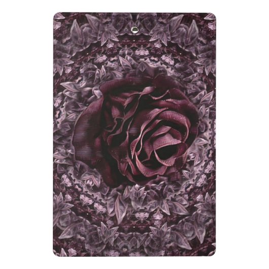 Rose Mandala Mini Klemmbrett (Rückseite)