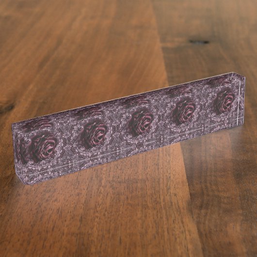 Rose Mandala Namensplakette (Seite)