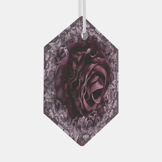 Rose Mandala Ornament Aus Glas (Vorderseite Rechts)