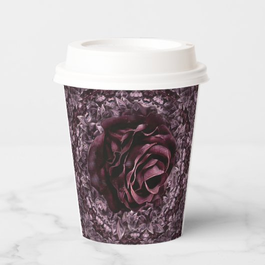 Rose Mandala Pappbecher (Vorderseite)