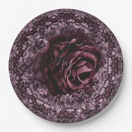 Rose Mandala Pappteller (Vorderseite)
