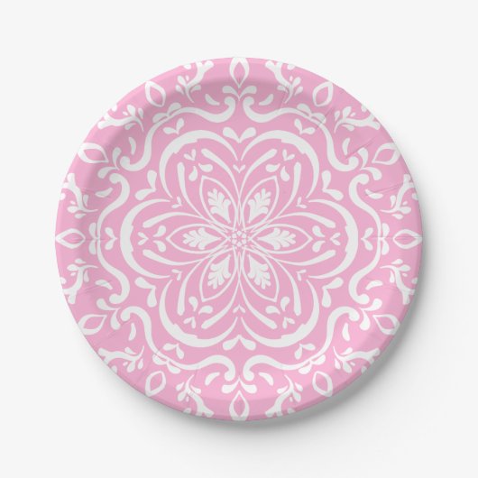 Rose Mandala Pappteller (Vorderseite)