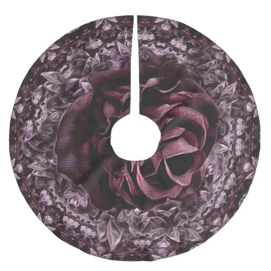 Rose Mandala Polyester Weihnachtsbaumdecke (Vorderseite)