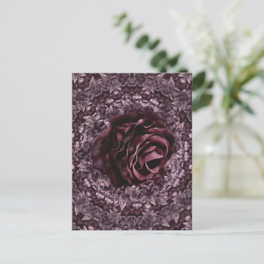 Rose Mandala Postkarte (Stehend Vorderseite)
