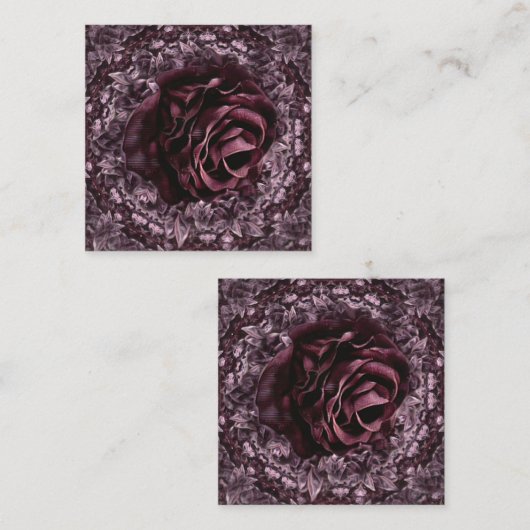 Rose Mandala Quadratische Visitenkarte (Vorne/Hinten)