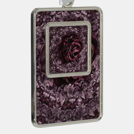 Rose Mandala Rahmen-Ornament Silber (Rechts)