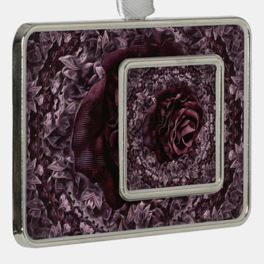 Rose Mandala Rahmen-Ornament Silber (Rechts)