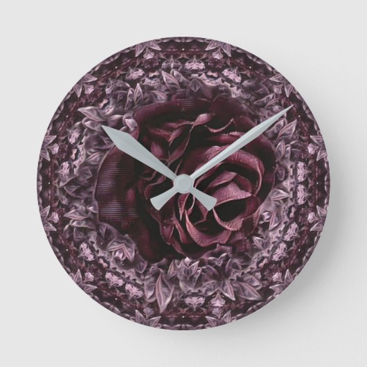 Rose Mandala Runde Wanduhr (Vorderseite)