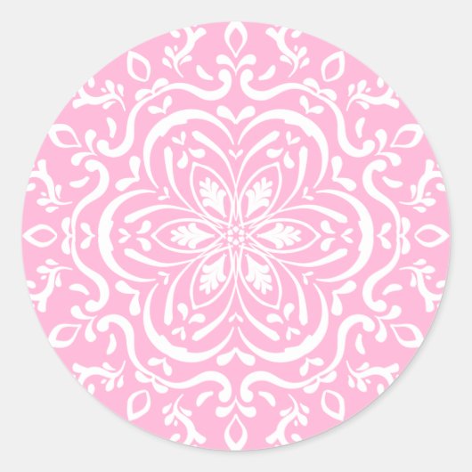 Rose Mandala Runder Aufkleber (Vorderseite)