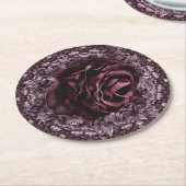 Rose Mandala Runder Pappuntersetzer (Angewinkelt)