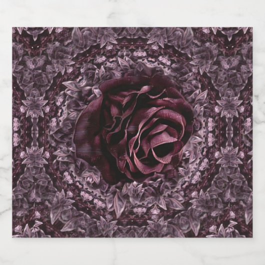 Rose Mandala Schaumweinetikett (Einzelnes Label)