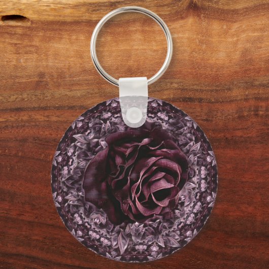 Rose Mandala Schlüsselanhänger (Rückseite)