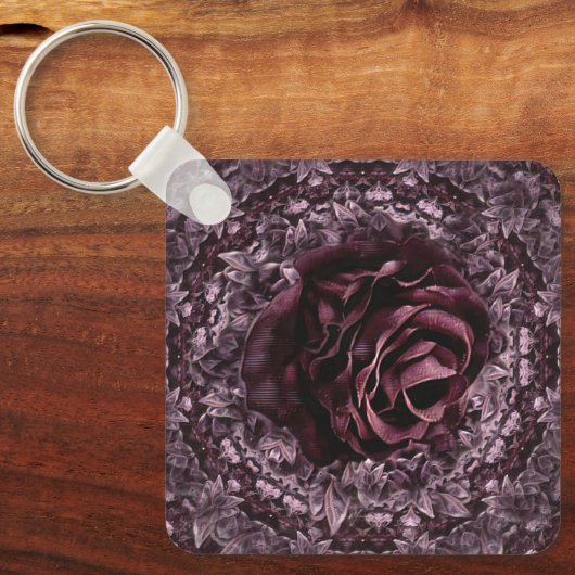 Rose Mandala Schlüsselanhänger (Vorderseite)