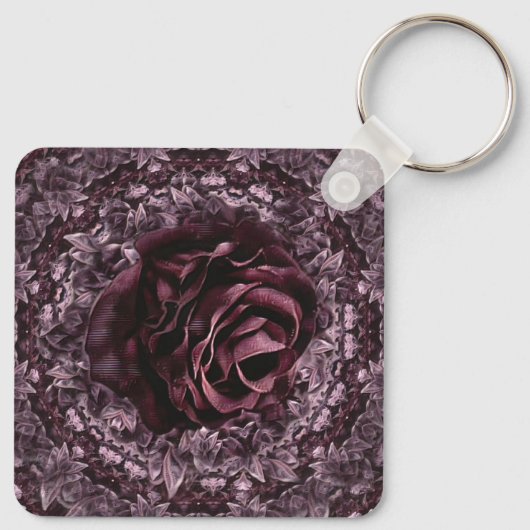 Rose Mandala Schlüsselanhänger (Rückseite)