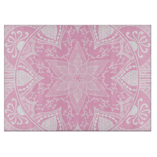 Rose Mandala Schneidebrett (Vorderseite)
