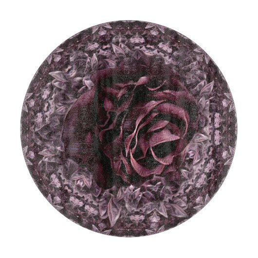 Rose Mandala Schneidebrett (Vorderseite)