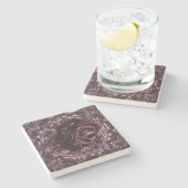 Rose Mandala Steinuntersetzer (Seitenansicht)