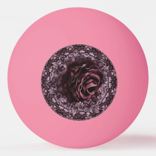 Rose Mandala Tischtennisball (Vorderseite)