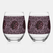 Rose Mandala Trinkbehälter Set Weinglas Ohne Stiel (Rückseite)