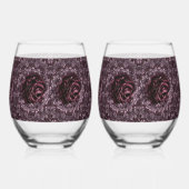 Rose Mandala Trinkbehälter Set Weinglas Ohne Stiel (Rechts)