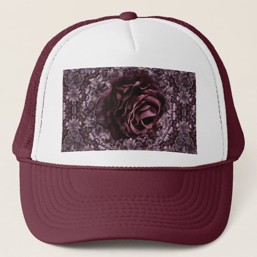 Rose Mandala Truckerkappe (Vorderseite)