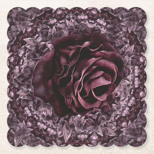 Rose Mandala Untersetzer (Vorderseite)
