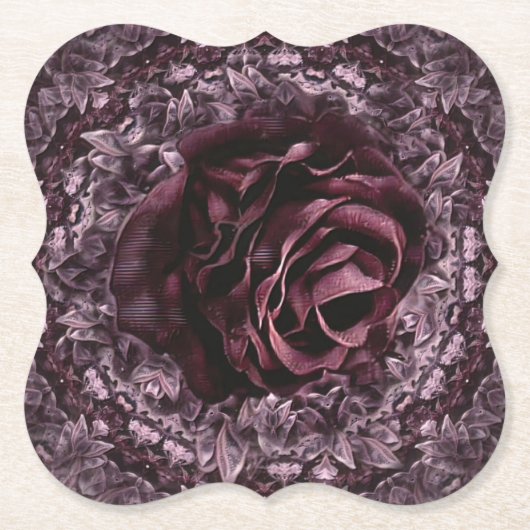 Rose Mandala Untersetzer (Vorderseite)