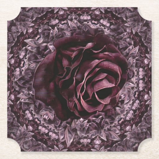 Rose Mandala Untersetzer (Vorderseite)