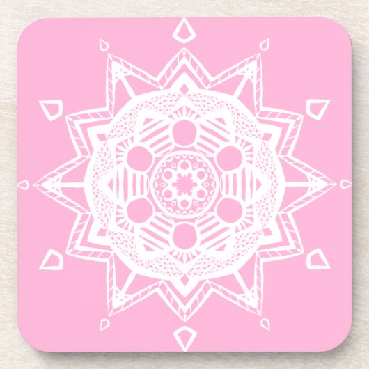 Rose Mandala Untersetzer (Vorderseite)