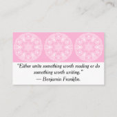 Rose Mandala Visitenkarte (Rückseite)