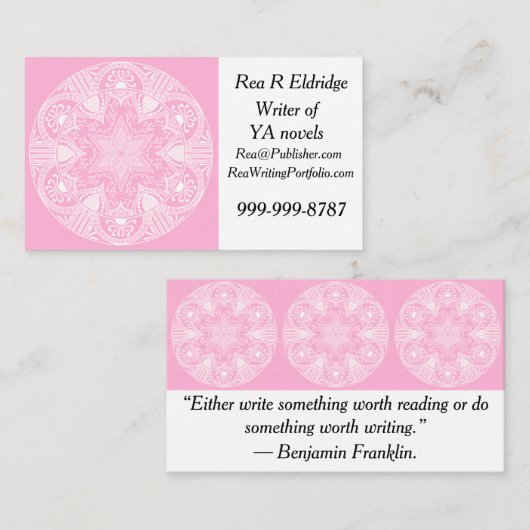 Rose Mandala Visitenkarte (Vorne/Hinten)