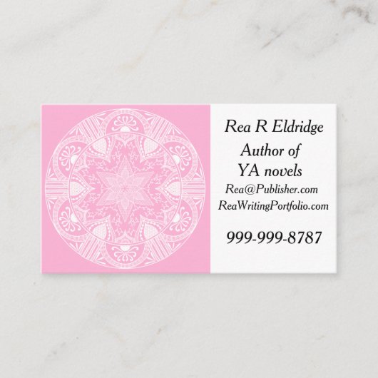 Rose Mandala Visitenkarte (Vorderseite)