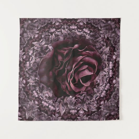 Rose Mandala Wandteppich (Vorderseite)