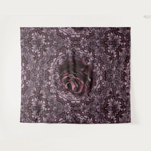 Rose Mandala Wandteppich (Vorderseite (Horizontal))