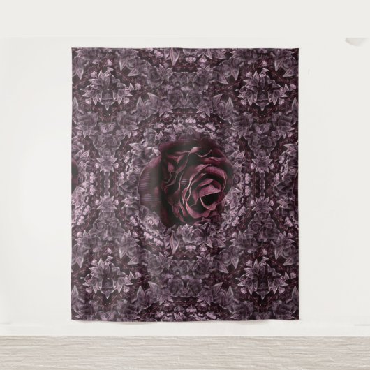 Rose Mandala Wandteppich (Vorderseite)