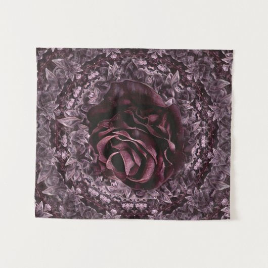 Rose Mandala Wandteppich (Vorderseite (Horizontal))