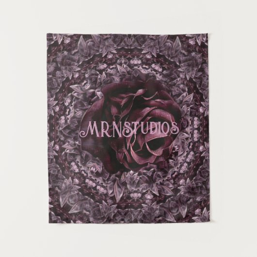 Rose Mandala Wandteppich (Vorderseite)