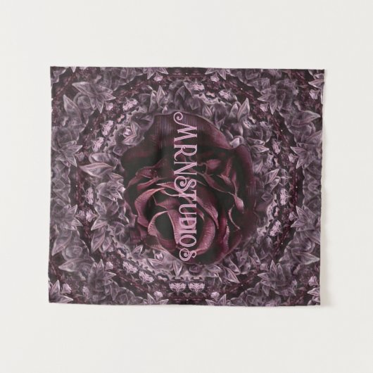 Rose Mandala Wandteppich (Vorderseite (Horizontal))