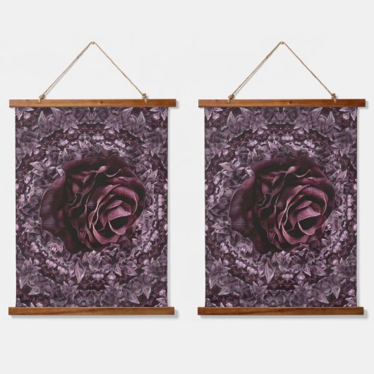 Rose Mandala Wandteppich Mit Holzrahmen (Doppelt)
