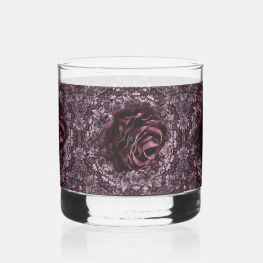 Rose Mandala Whiskyglas (Rückseite)