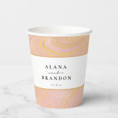Rose Marble Agate Glitzer Namen Wedding Paper Cups Pappbecher (Rückseite)
