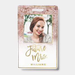 Rose Marble Future Frau Gold Bride Bachelorette Ausweis