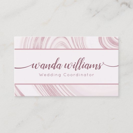 Rose Marble Handgeschriebene Calligraphy Business Visitenkarte (Vorderseite)