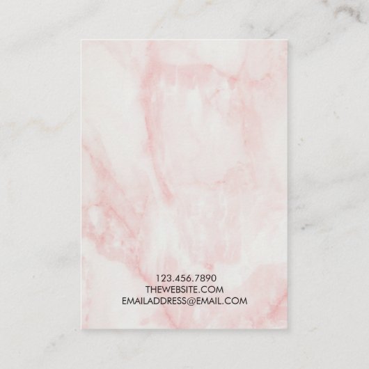 Rose Marble Ohrring Display Card Visitenkarte (Rückseite)