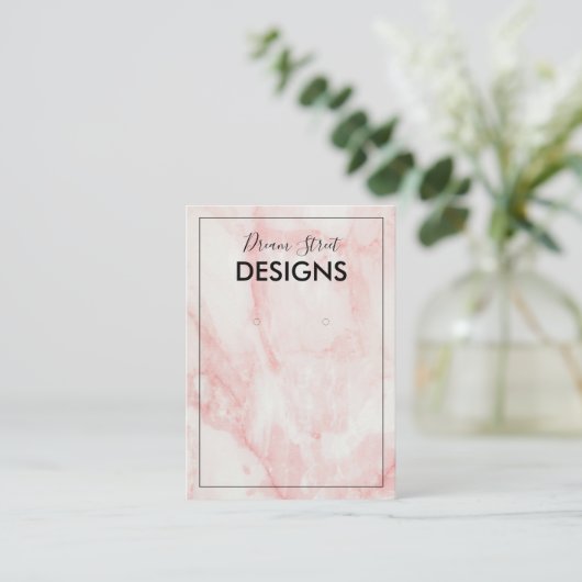 Rose Marble Ohrring Display Card Visitenkarte (Stehend Vorderseite)