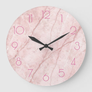 Rose Marble Organic Dusty Rose Rouge  Große Wanduhr