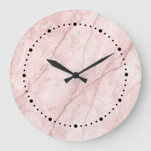 Rose Marble Organic Dusty Rose Rouge  Große Wanduhr