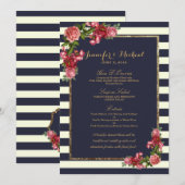 Rose: Marinebänder und Hochzeitsmenü Menükarte (Vorne/Hinten)